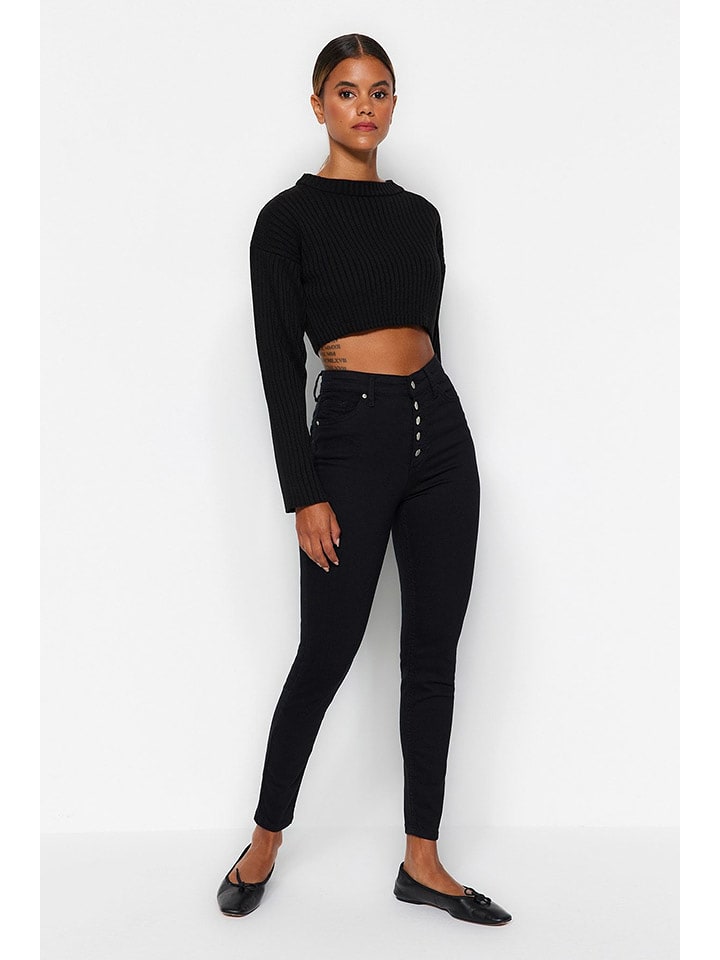 trendyol Dżinsy - Skinny fit - w kolorze czarnym rozmiar: 36