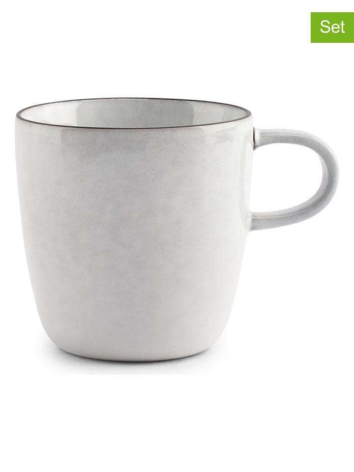 Salt and Pepper Filiżanki (4 szt.) "Fina" w kolorze biało-czarnym do kawy - 180 ml rozmiar: onesize