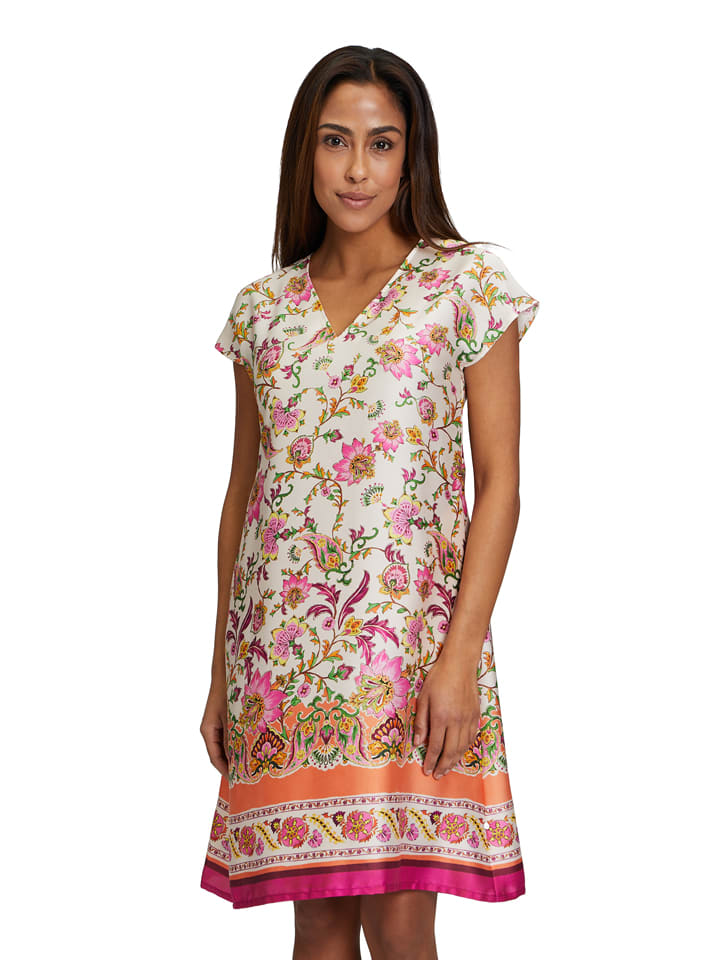 Vera Mont Sukienka w kolorze biało-różowo-pomarańczowym rozmiar: 36