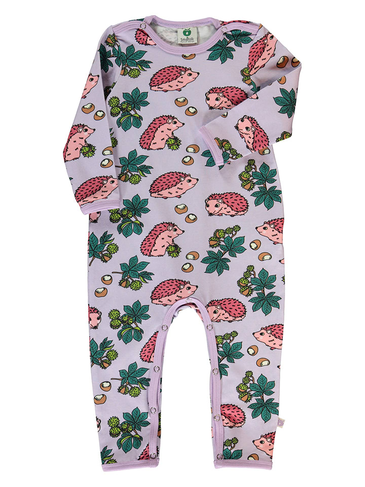 Småfolk Rampers "Hedgehog" w kolorze fioletowym ze wzorem rozmiar: 92