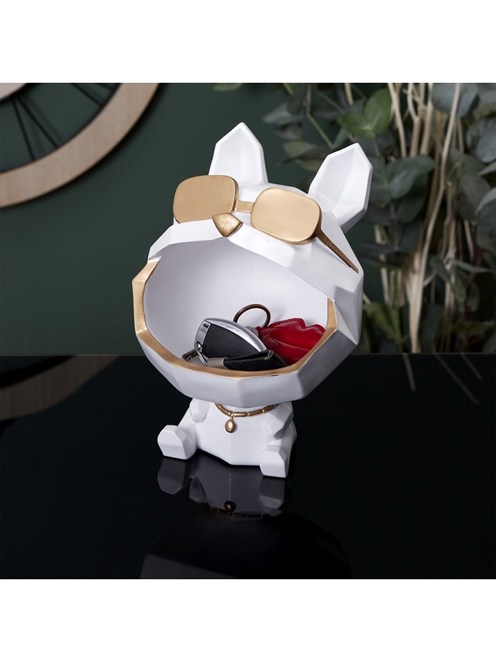 Rétro Chic Dekoracja "Chien" w kolorze białym - 17 x 23 x 17 cm rozmiar: onesize