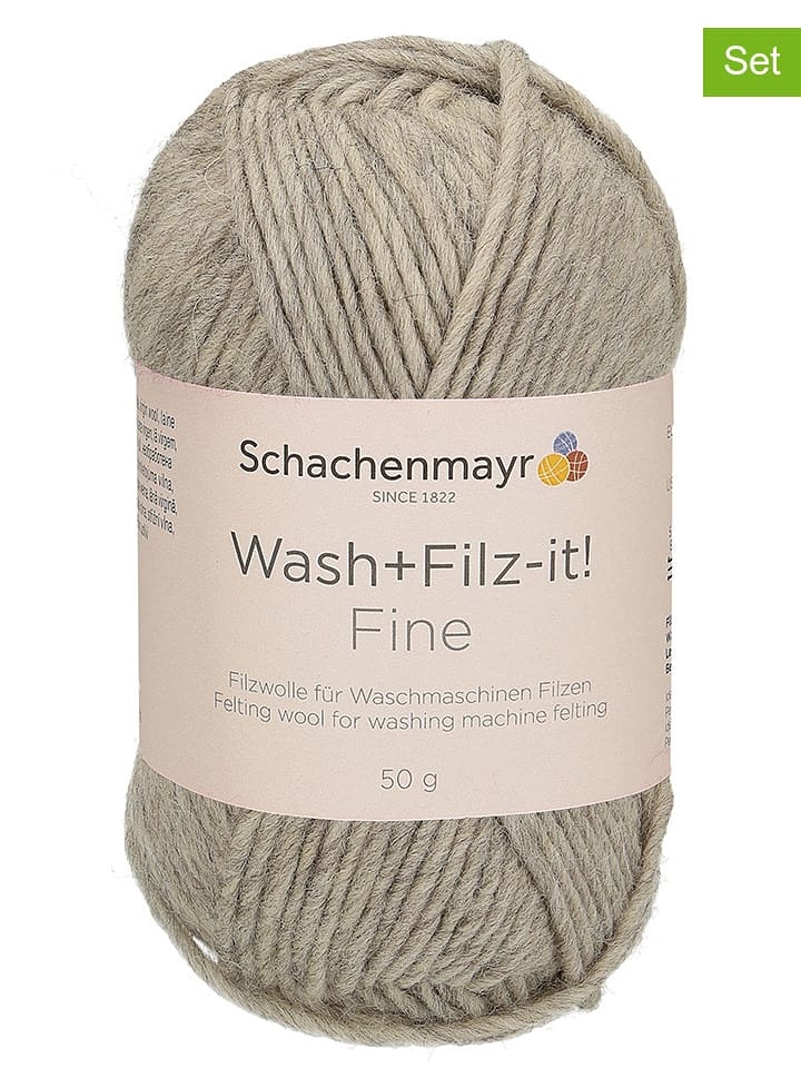 Schachenmayr since 1822 Przędza wełniana (10 szt.) "Fine" w kolorze szarym - 10 x 50 g rozmiar: onesize