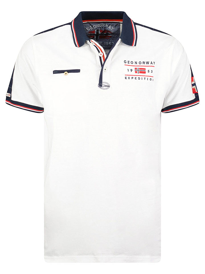 Geographical Norway Koszulka polo "Kezolo" w kolorze biało-granatowym rozmiar: 128