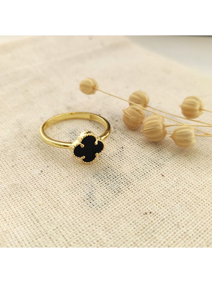 Miu Silver Pozłacany pierścionek z masą perłową rozmiar: 54