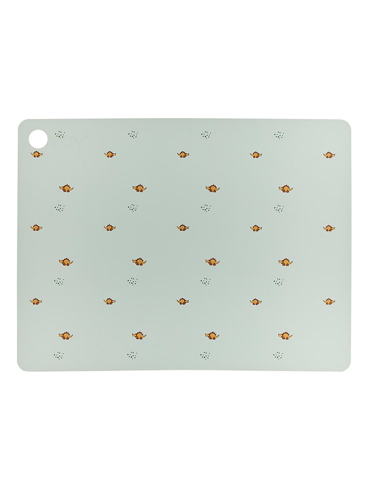 OYOY mini Podkładka stołowa "Billy Dino" w kolorze turkusowym - 45 x 34 cm rozmiar: onesize