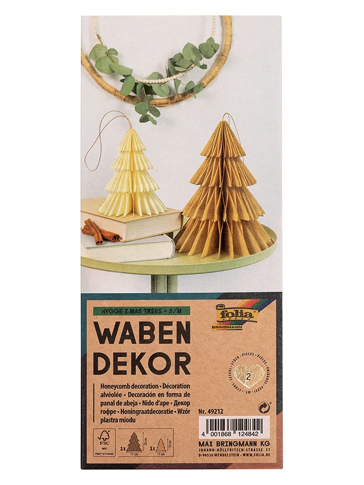 folia PAPER Dekoracje (2 szt.) "Hygge Xmas Trees" w kolorze beżowym rozmiar: onesize