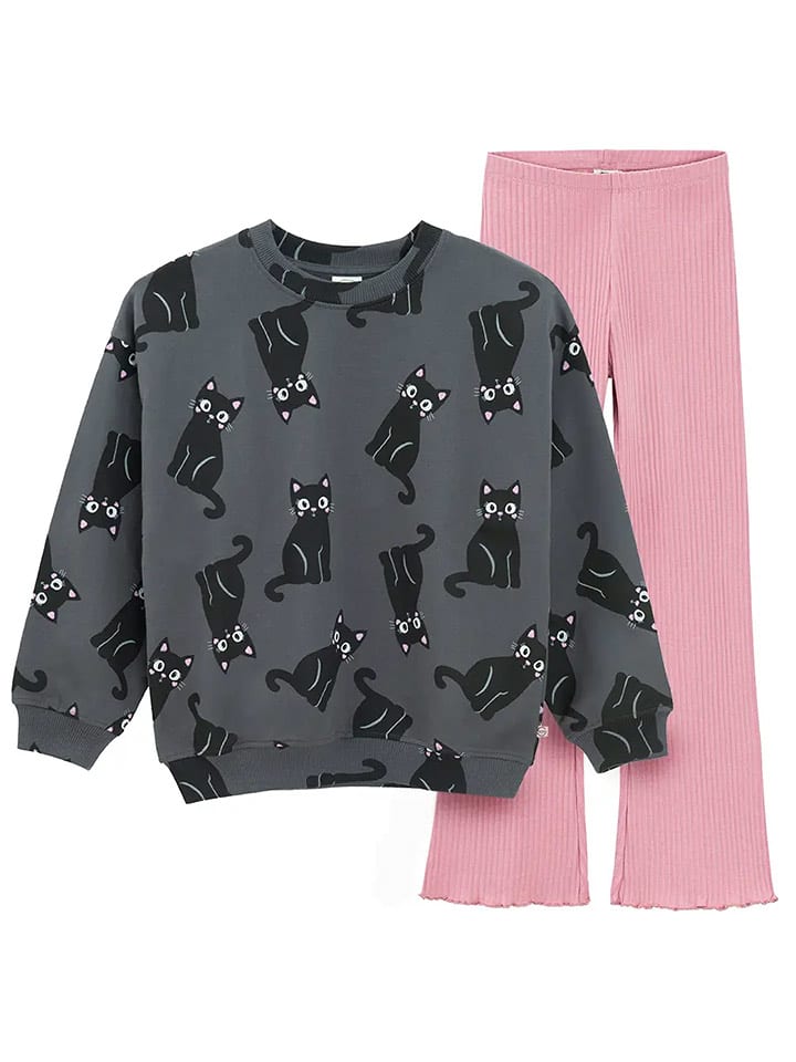 COOL CLUB 2-częściowy zestaw w kolorze antracytowo-jasnoróżowym rozmiar: 116