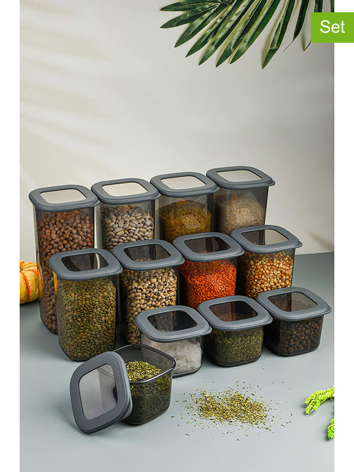 Violeta Home Pojemniki (12 szt.) w kolorze antracytowym rozmiar: onesize