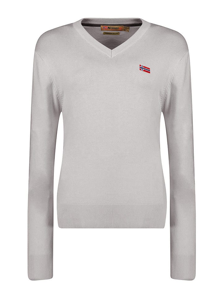 Geographical Norway Sweter w kolorze szarym rozmiar: XXL