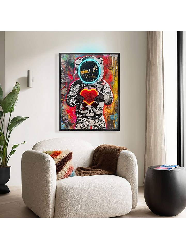 Orangewallz Druk artystyczny LED "Astro Love" rozmiar: 60x80 cm