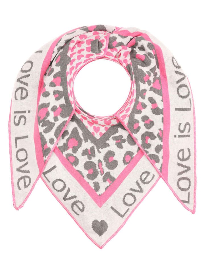 Zwillingsherz Chusta "Love is Love" w kolorze szaro-jasnoróżowym - 200 x 100 cm rozmiar: onesize