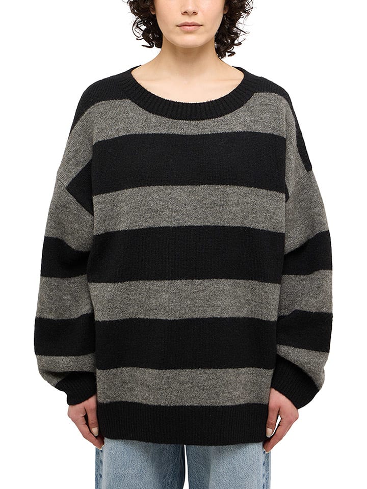 Mustang Sweter "Moon" w kolorze czarno-szarym rozmiar: M