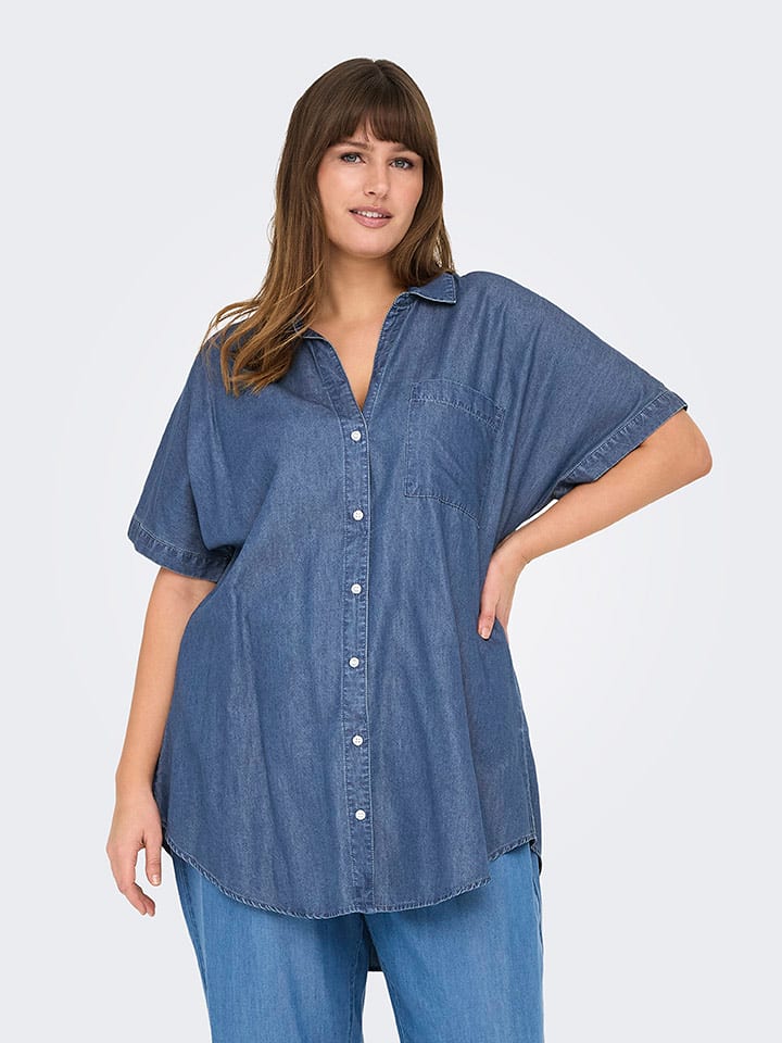 ONLY Carmakoma Koszula "Penna" w kolorze niebieskim rozmiar: 44