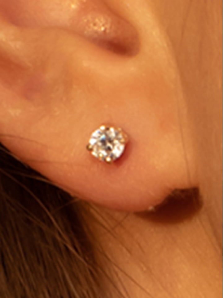 OR ÉCLAT Złote kolczyki-wkrętki "Simply you" z cyrkoniami rozmiar: onesize