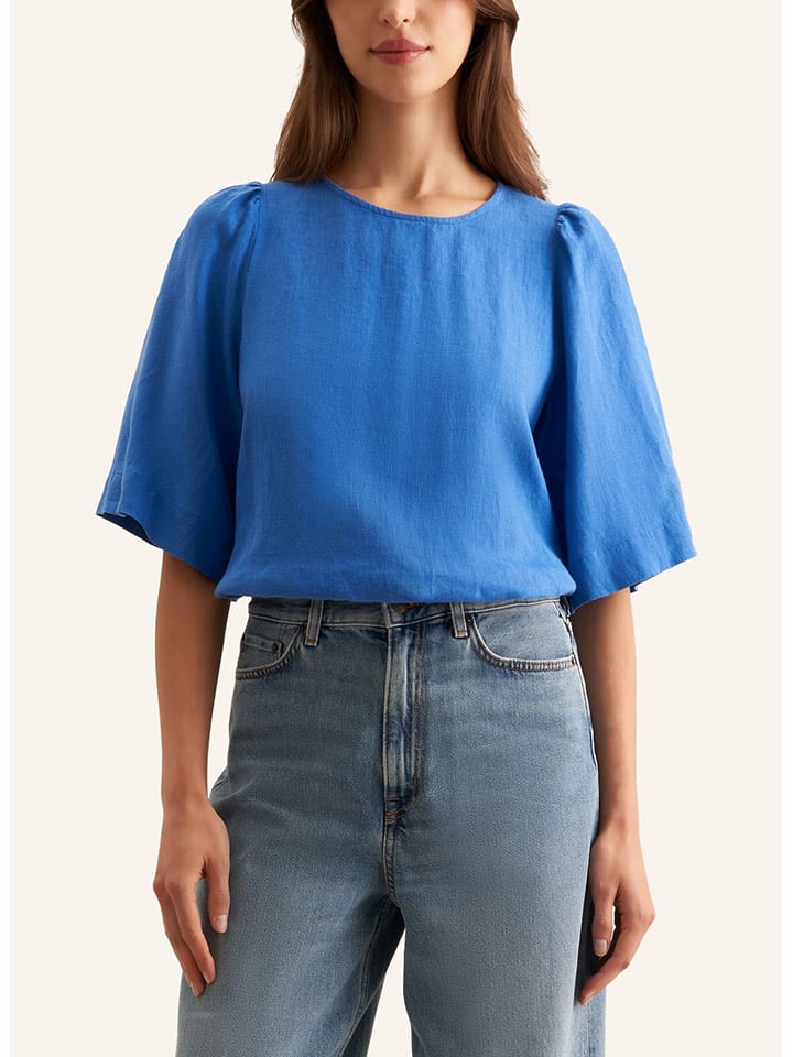 Seidensticker Lniana bluzka w kolorze niebieskim rozmiar: 36