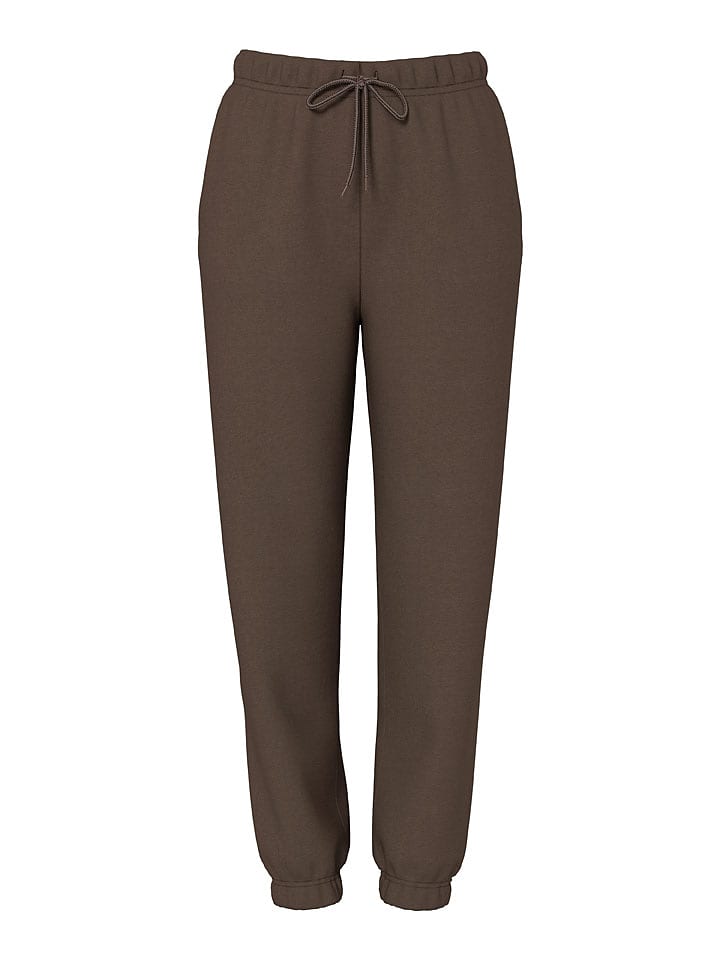 Pieces Spodnie dresowe "Chilli" w kolorze brązowym rozmiar: L