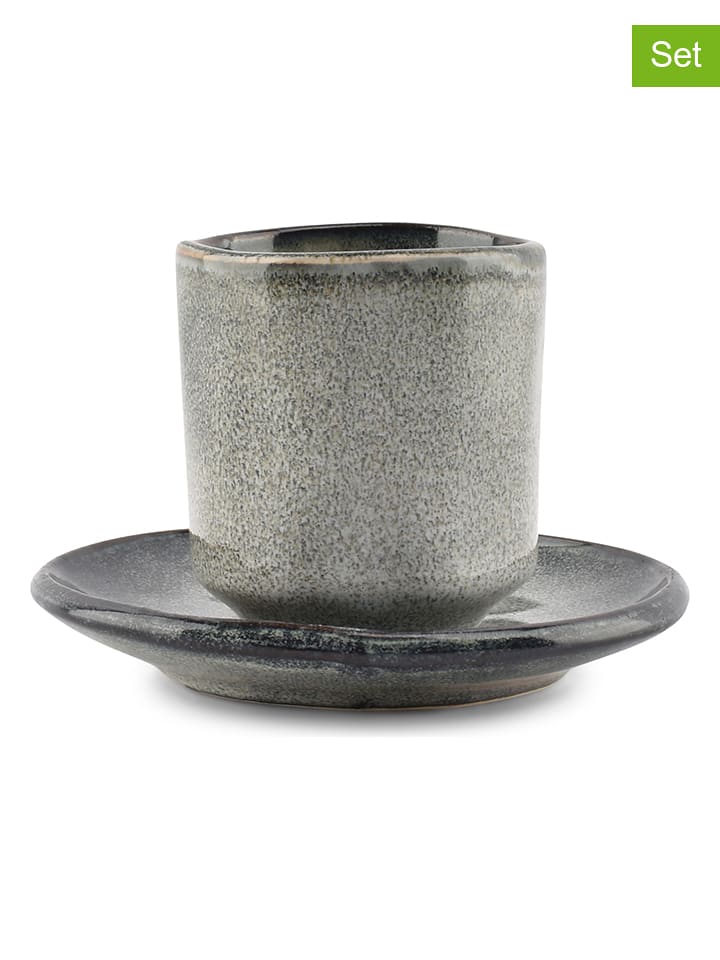 Salt and Pepper Spodeczki (4 szt.) "Capri" w kolorze niebiesko-zielonym do mokki - Ø 11 cm rozmiar: onesize