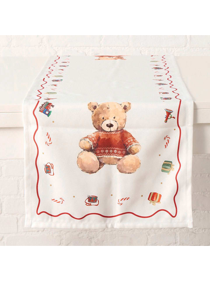 Boltze Bieżnik "Bailey" w kolorze biało-czerwonym - 140 x 40 cm rozmiar: onesize