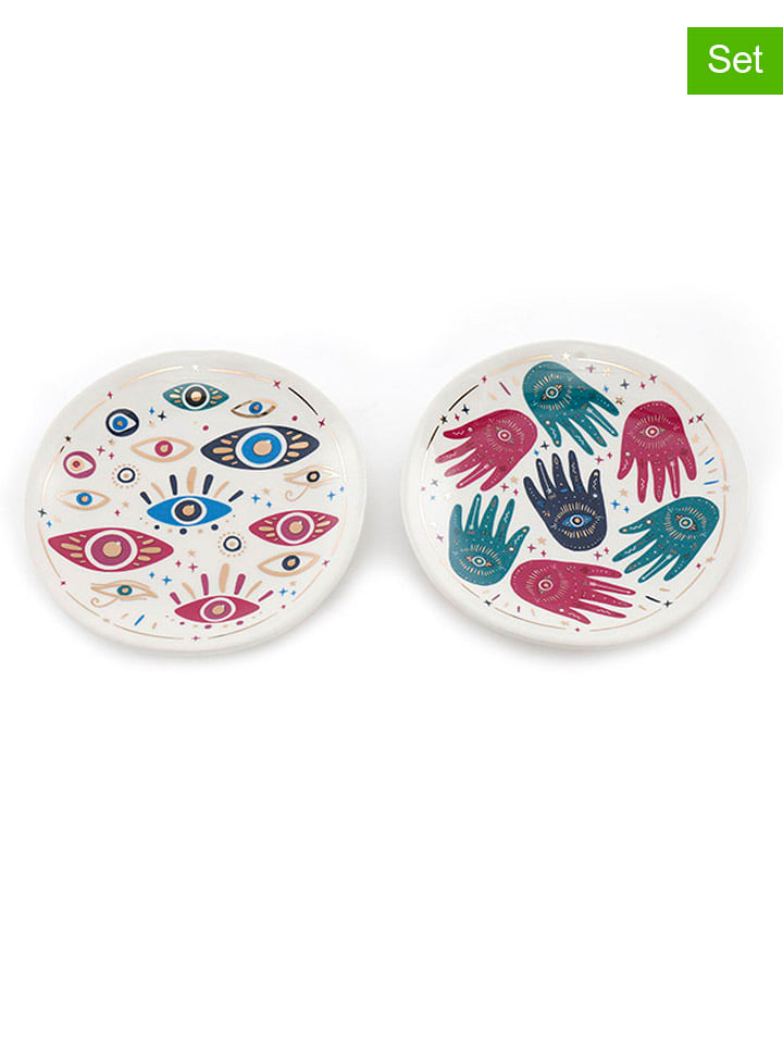 SiL Interiors Miski dekoracyjne (4 szt.) ze wzorem - Ø 13 cm rozmiar: onesize