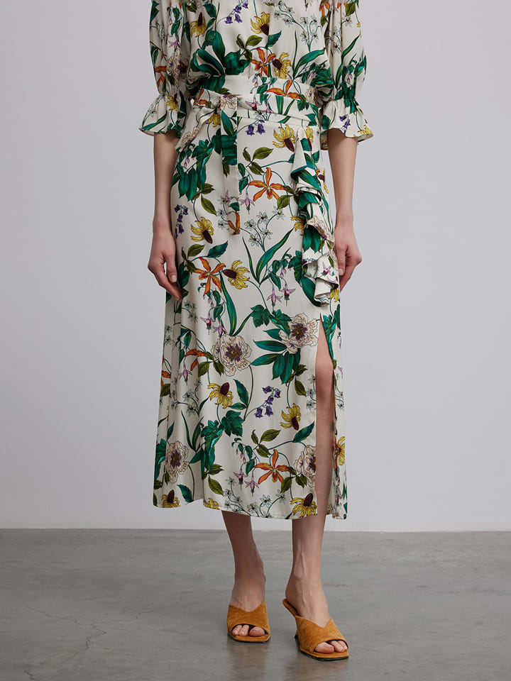 BGN Spódnica w kolorze biało-zielonym rozmiar: 36