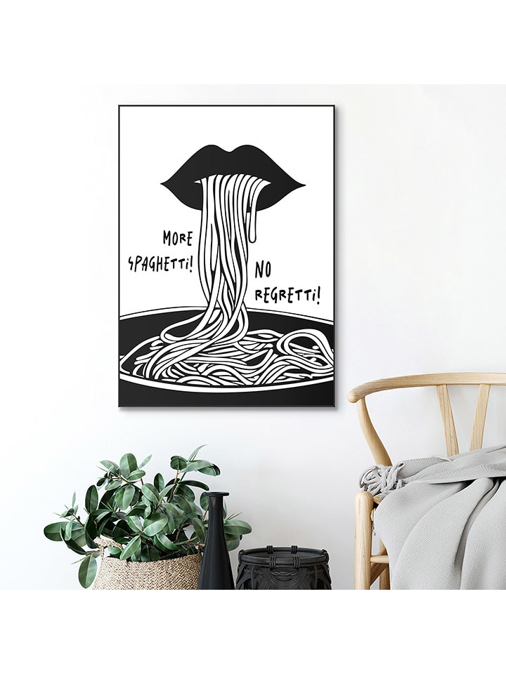 Orangewallz Druk artystyczny "Spaghetti Regretti" w ramce rozmiar: 50x70 cm