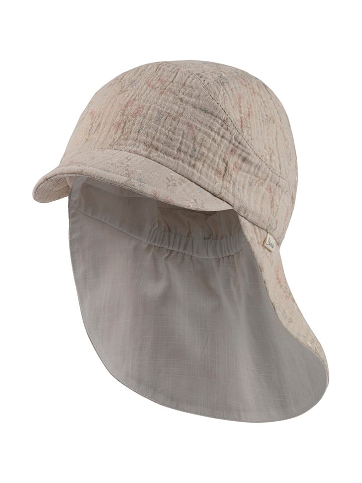 Sterntaler Czapka w kolorze beżowym z osłoną karku rozmiar: 53 cm