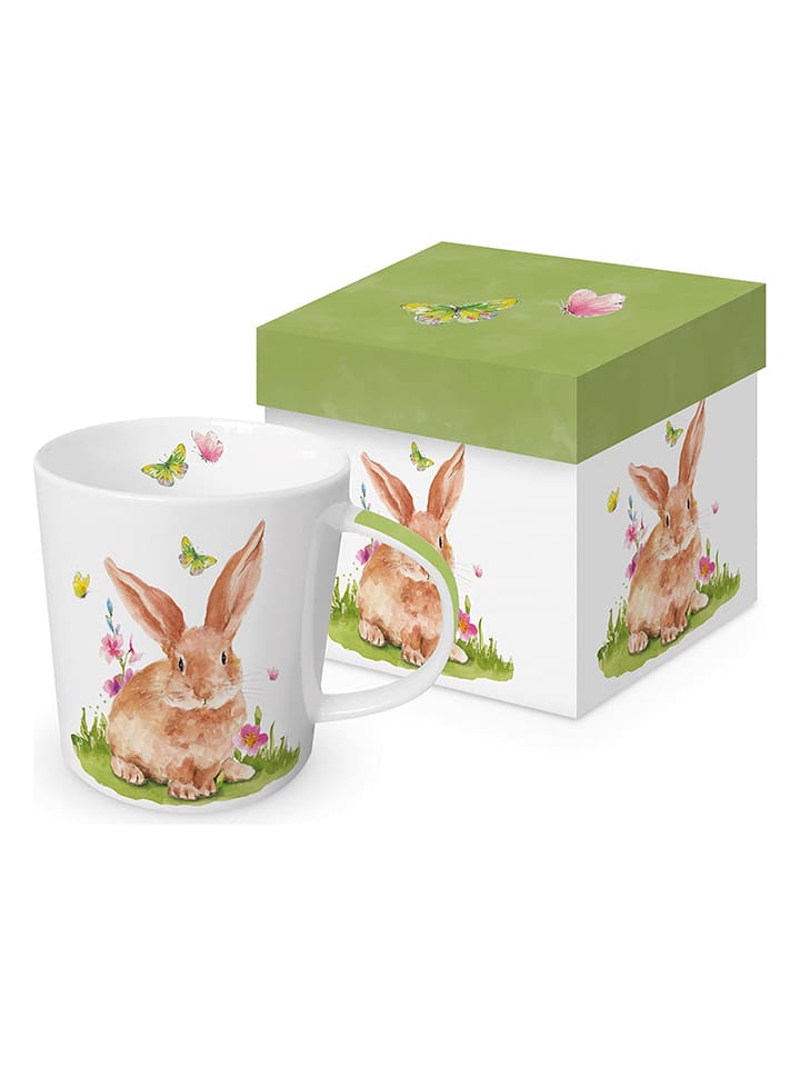 ppd Kubek jumbo "Mr. Rabbit" w kolorze biało-jasnobrązowym - 350 ml rozmiar: onesize