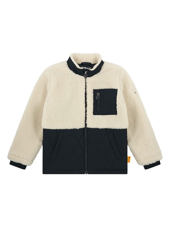 Steiff Kurtka polarowa w kolorze beżowo-czarnym rozmiar: 92