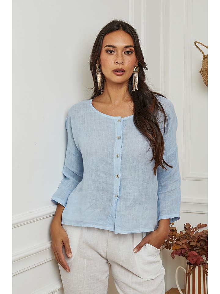 La Compagnie Du Lin Lniana bluzka w kolorze błękitnym rozmiar: M