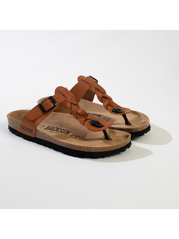 BACKSUN Japonki "Reggio" w kolorze jasnobrązowym rozmiar: 36