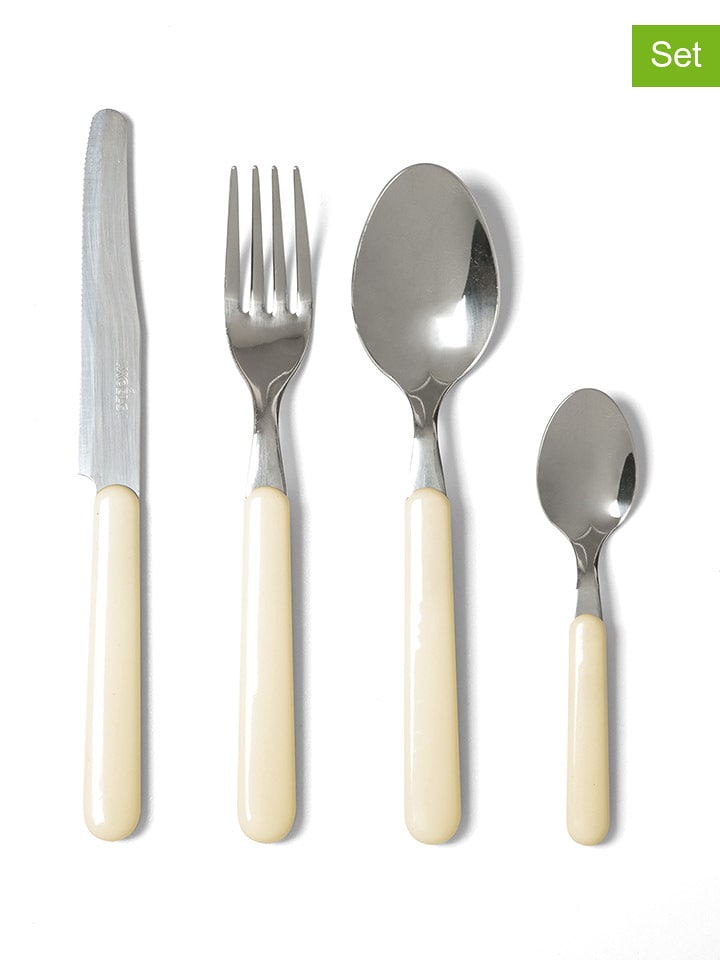 Trendy Kitchen by EXCÉLSA 24-częściowy zestaw sztućców "Fashion" w kolorze kremowym rozmiar: onesize