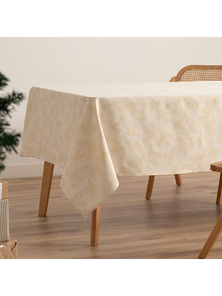 GAMUSI Obrus "Holly" w kolorze kremowo-złotym rozmiar: 140x200 cm