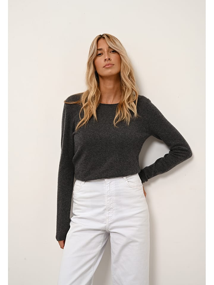 Just Cashmere Kaszmirowy sweter "Vivian" w kolorze antracytowym rozmiar: XXL