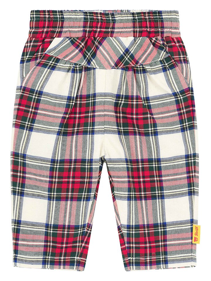 Steiff Spodnie w kolorze czerwono-zielono-białym rozmiar: 80