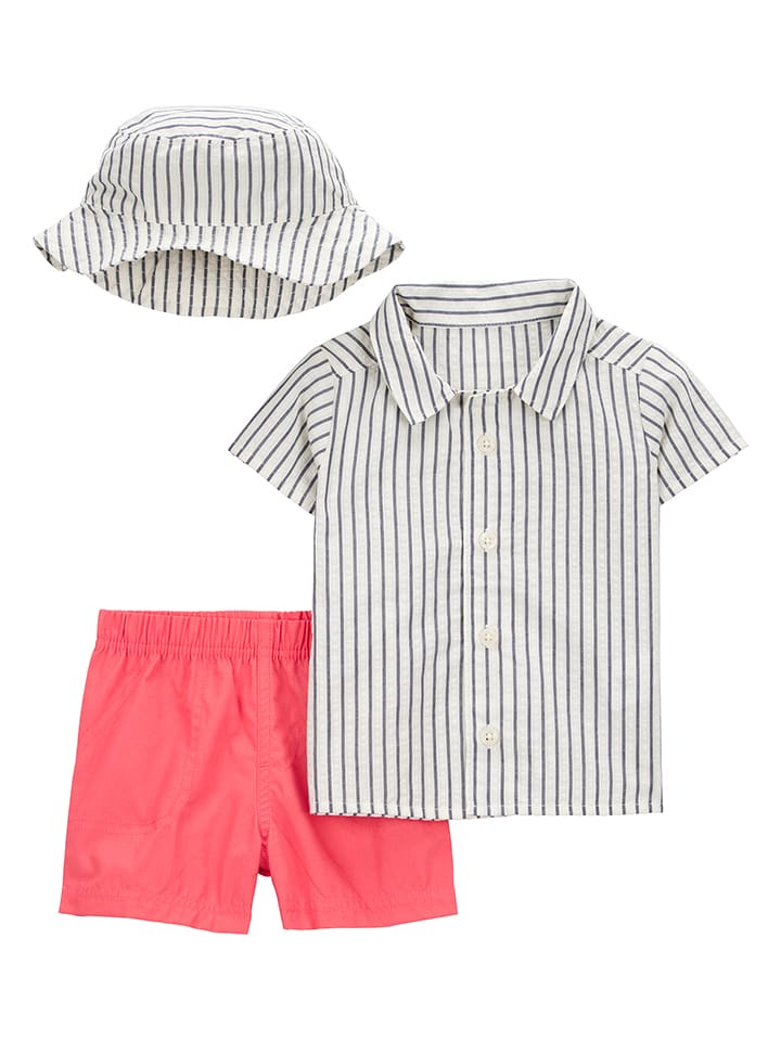 carter's 3-częściowy zestaw w kolorze granatowo-biało-koralowym rozmiar: 86/92