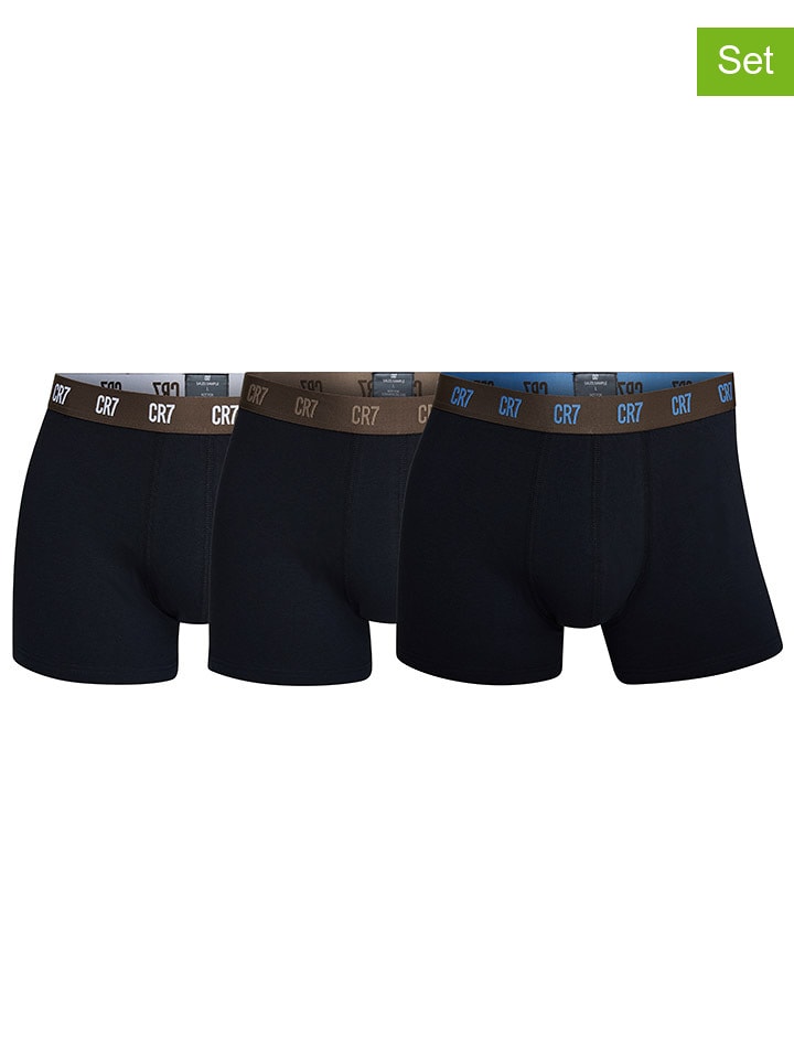 CR7 Bokserki (3 pary) w kolorze czarnym rozmiar: L