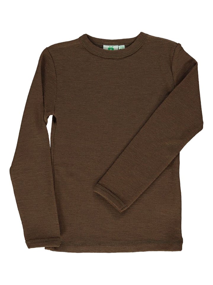 Småfolk Wełniana koszulka w kolorze brązowym rozmiar: 74