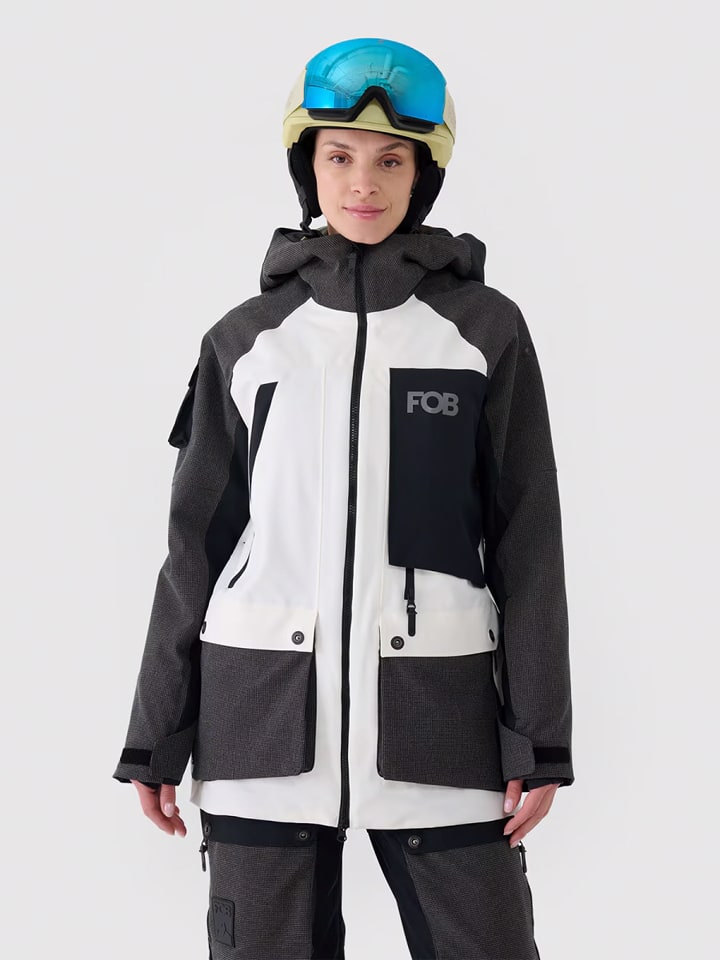 4F Kurtka narciarska w kolorze biało-antracytowym rozmiar: M