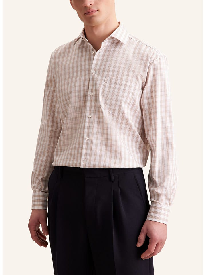 Seidensticker Koszula w kolorze beżowo-białym rozmiar: 42