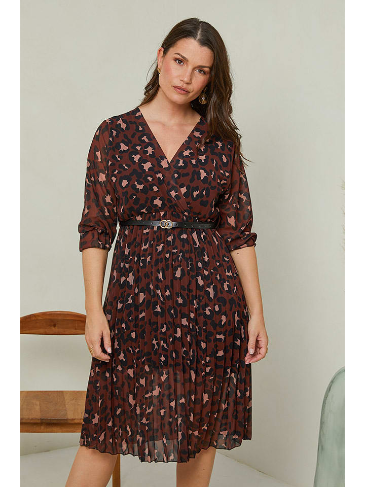 Curvy Lady Sukienka w kolorze brązowo-czarnym rozmiar: 44/46