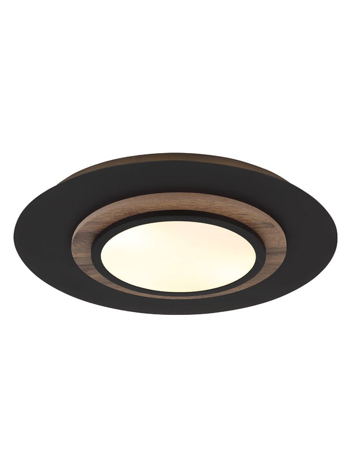 Globo lighting Lampa sufitowa LED "Kory" w kolorze czarno-jasnobrązowym - wys. 5,6 x Ø 48 cm rozmiar: onesize