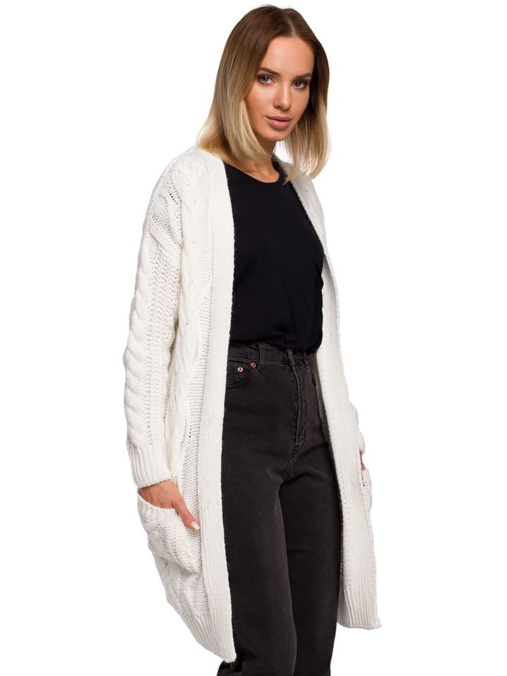 made of emotion Kardigan w kolorze kremowym rozmiar: L/XL