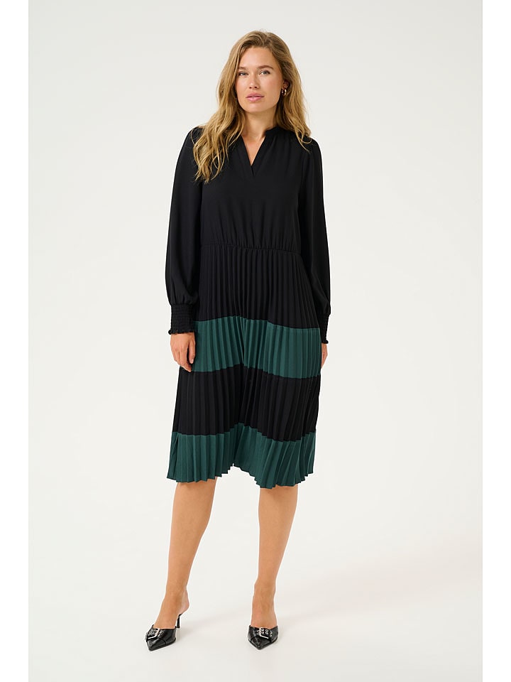 CULTURE Sukienka "Betty" w kolorze zielono-czarnym rozmiar: XXL