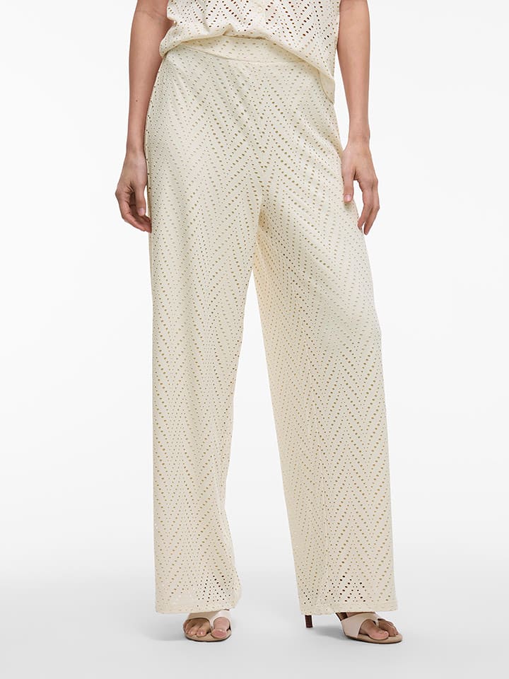 Vila Spodnie w kolorze beżowym rozmiar: XL