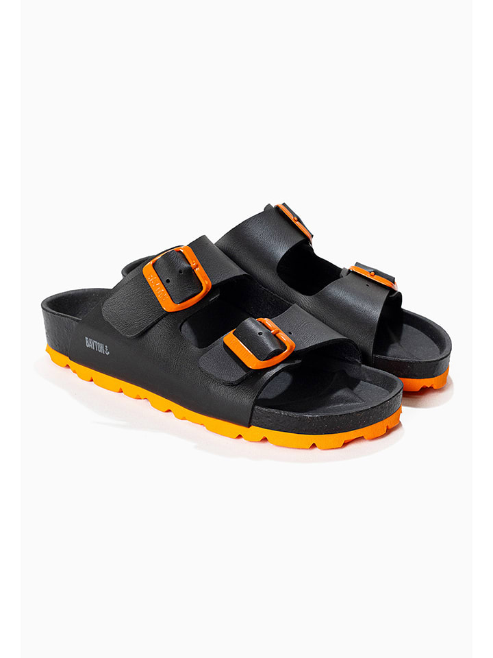 BAYTON Klapki "Atlas" w kolorze pomarańczowo-czarnym rozmiar: 32