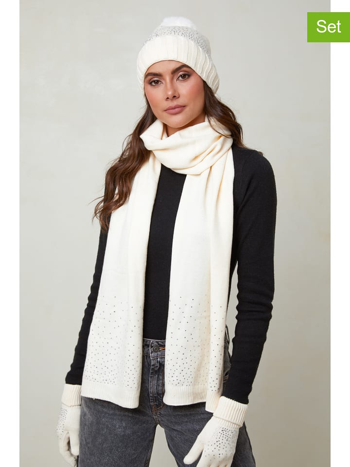 Soft Cashmere 3-częściowy zestaw w kolorze białym rozmiar: onesize