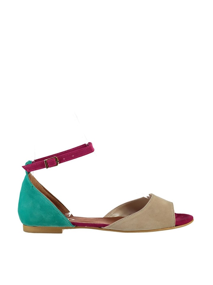 Fox Sandały w kolorze beżowo-turkusowo-różowym rozmiar: 40