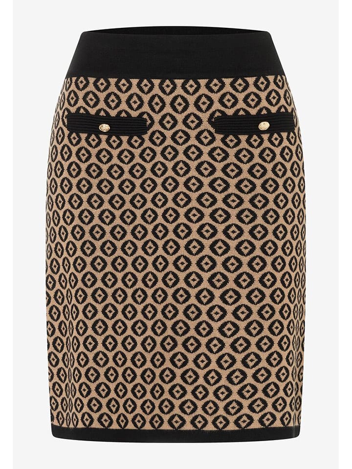 More & More Spódnica w kolorze jasnobrązowo-czarnym rozmiar: 40