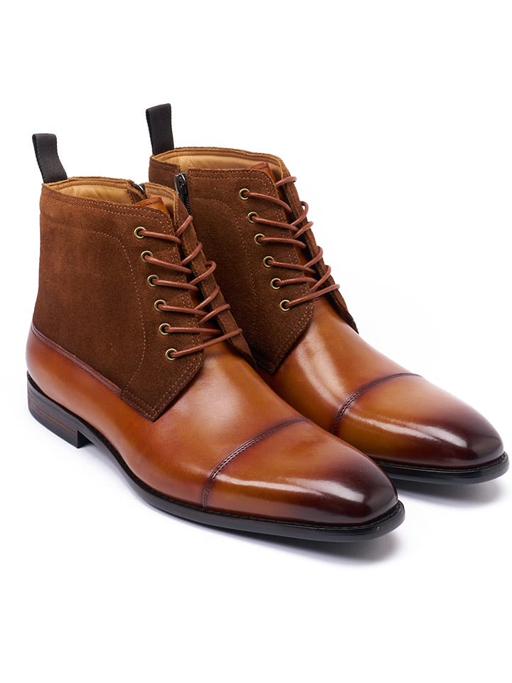 British Passport Skórzane trzewiki w kolorze szarym rozmiar: 44