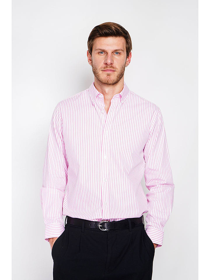 William de Faye Koszula w kolorze jasnoróżowo-białym rozmiar: 48